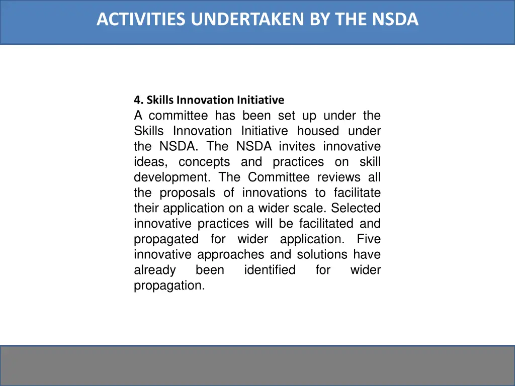 activities undertaken by the nsda 3