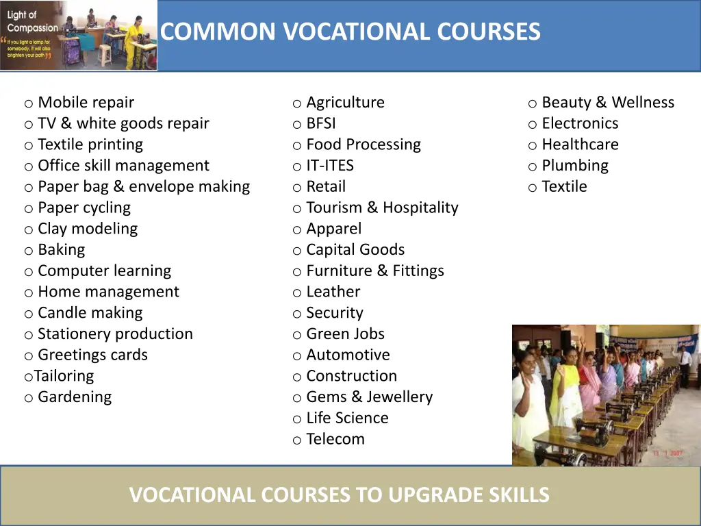 common vocational courses