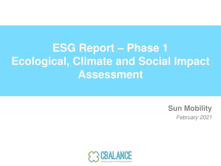 esg report phase 1 ecological climate and social