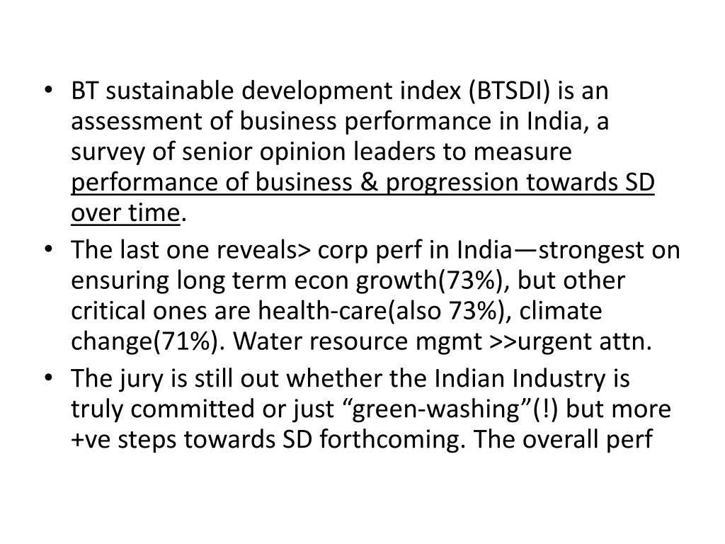 bt sustainable development index btsdi