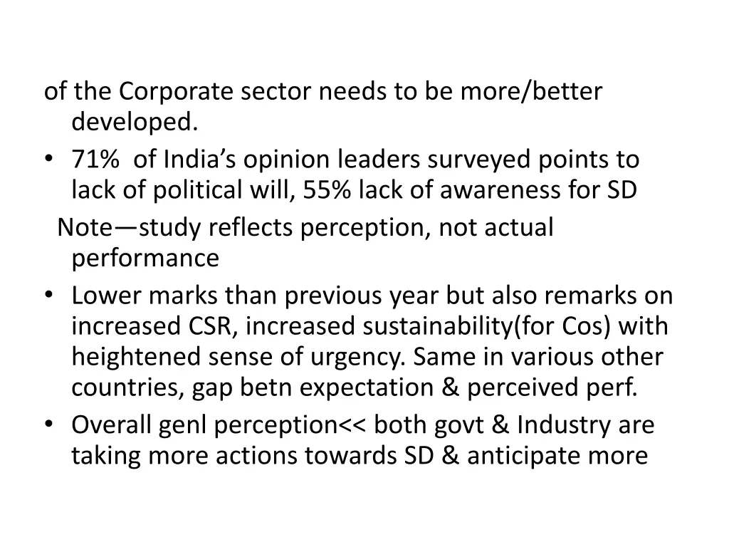 of the corporate sector needs to be more better