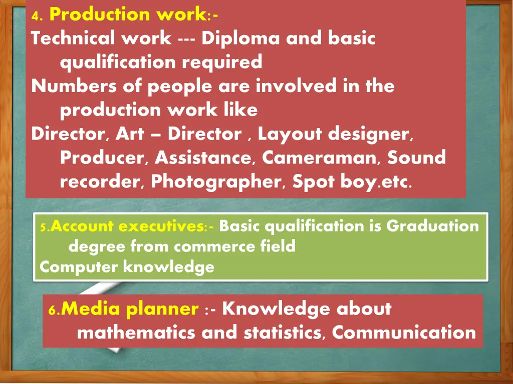 4 production work technical work diploma