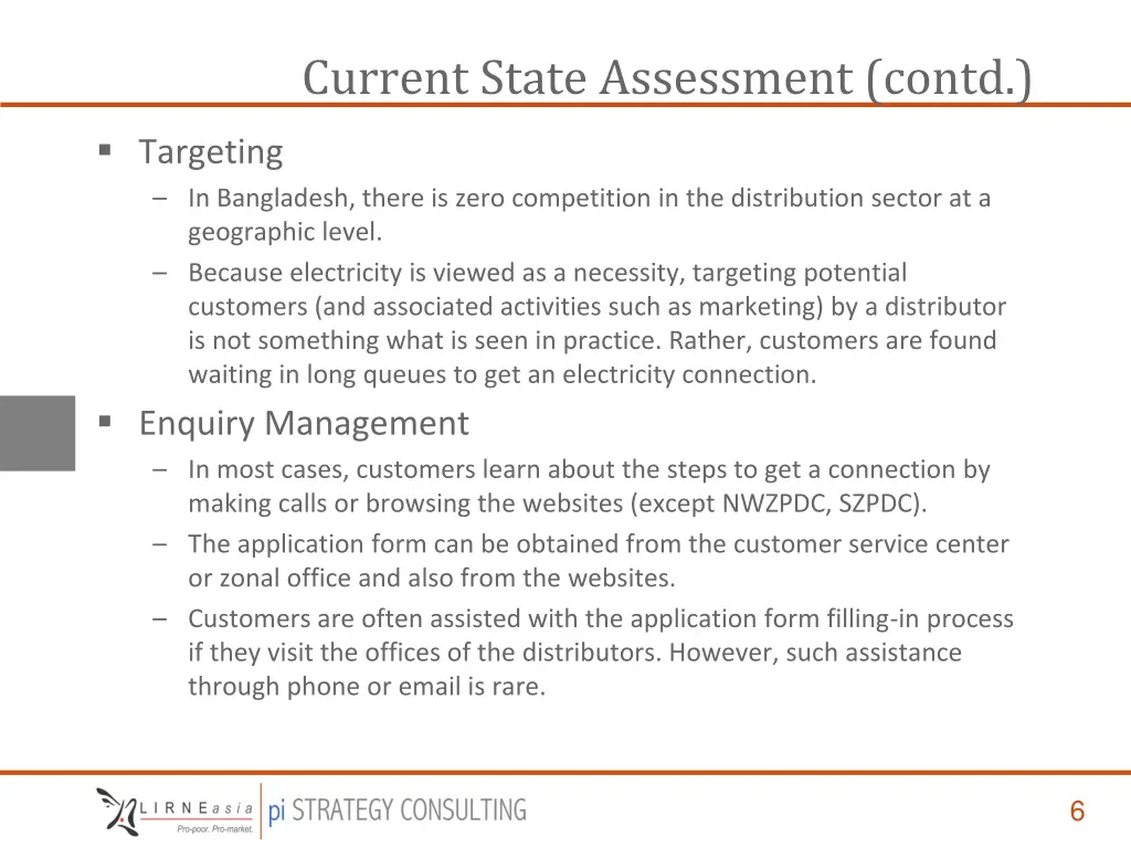 current state assessment contd