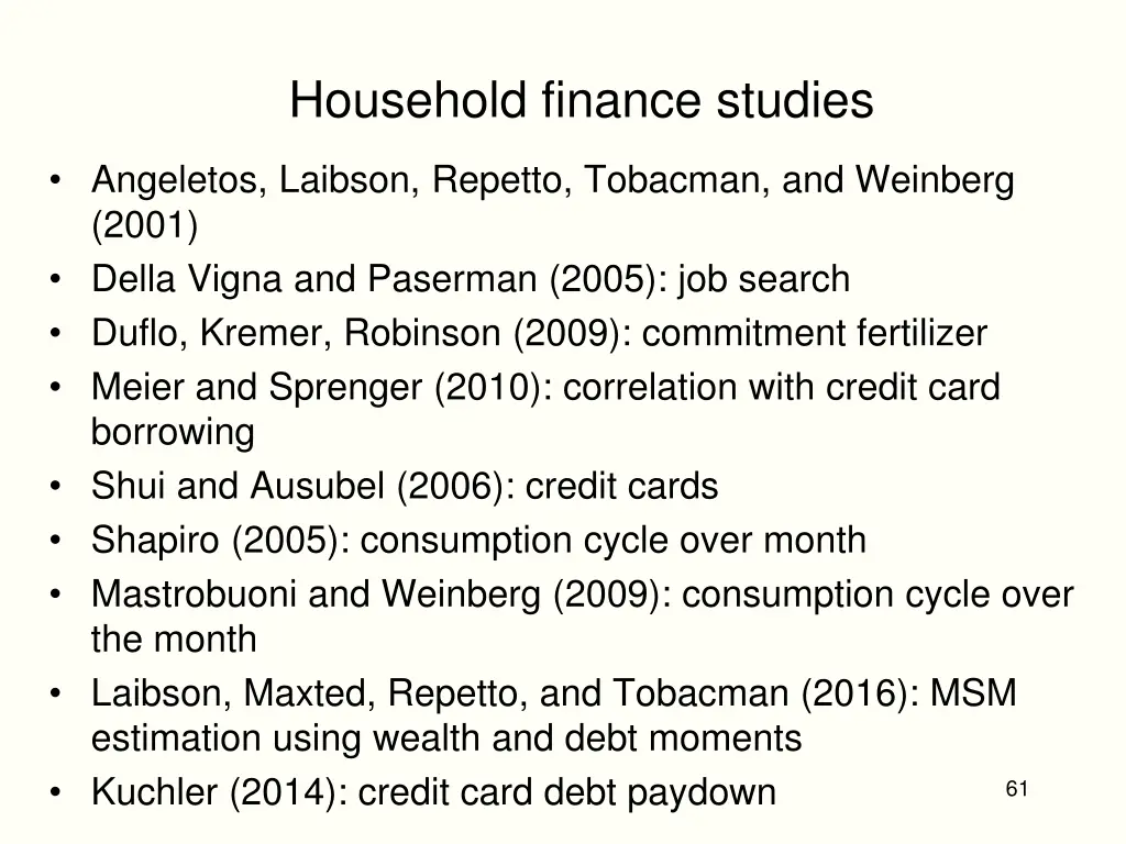 household finance studies