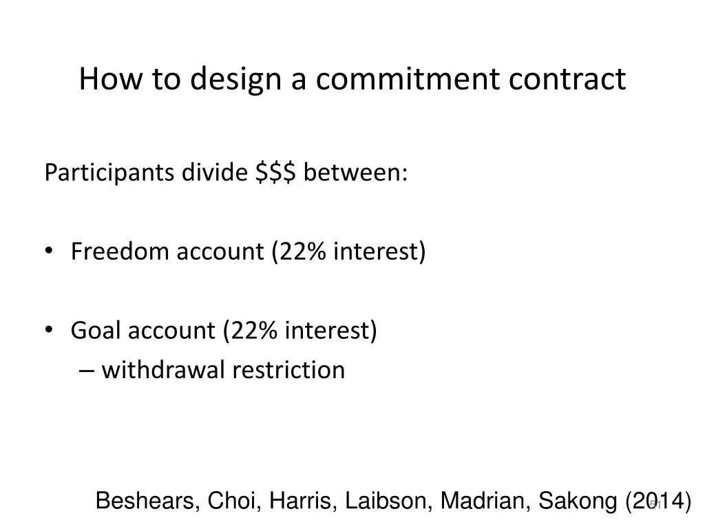 how to design a commitment contract