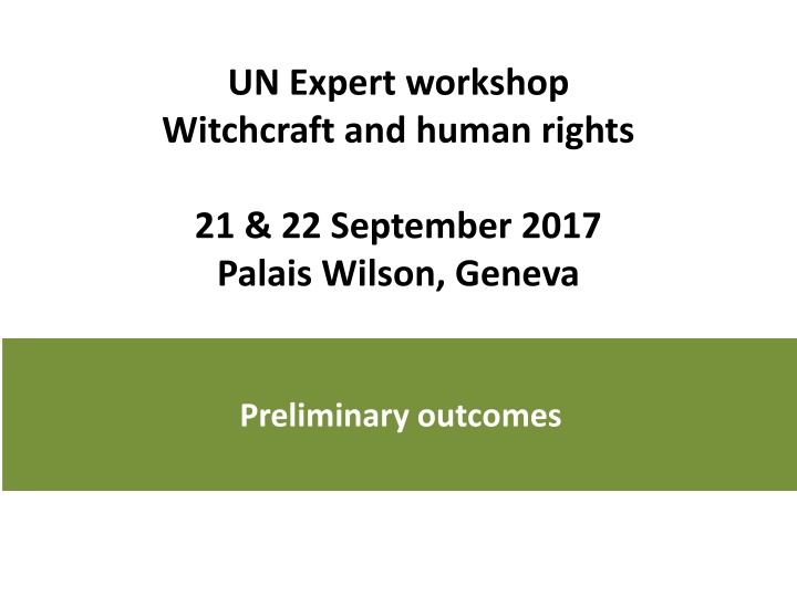 un expert workshop witchcraft and human rights