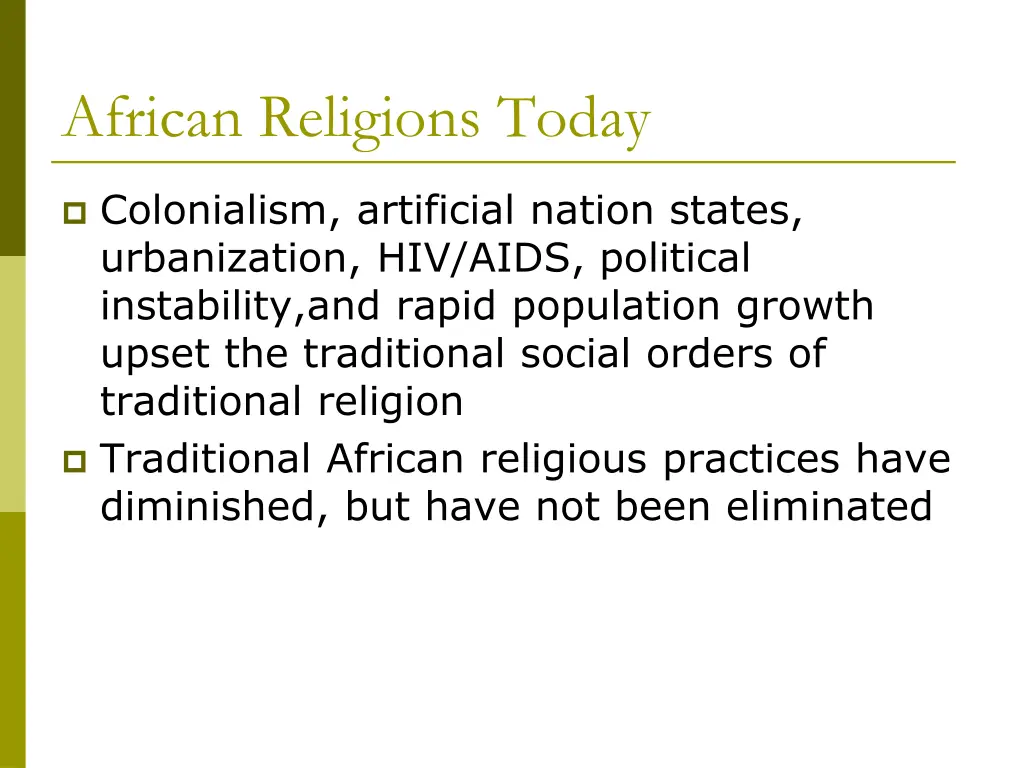 african religions today