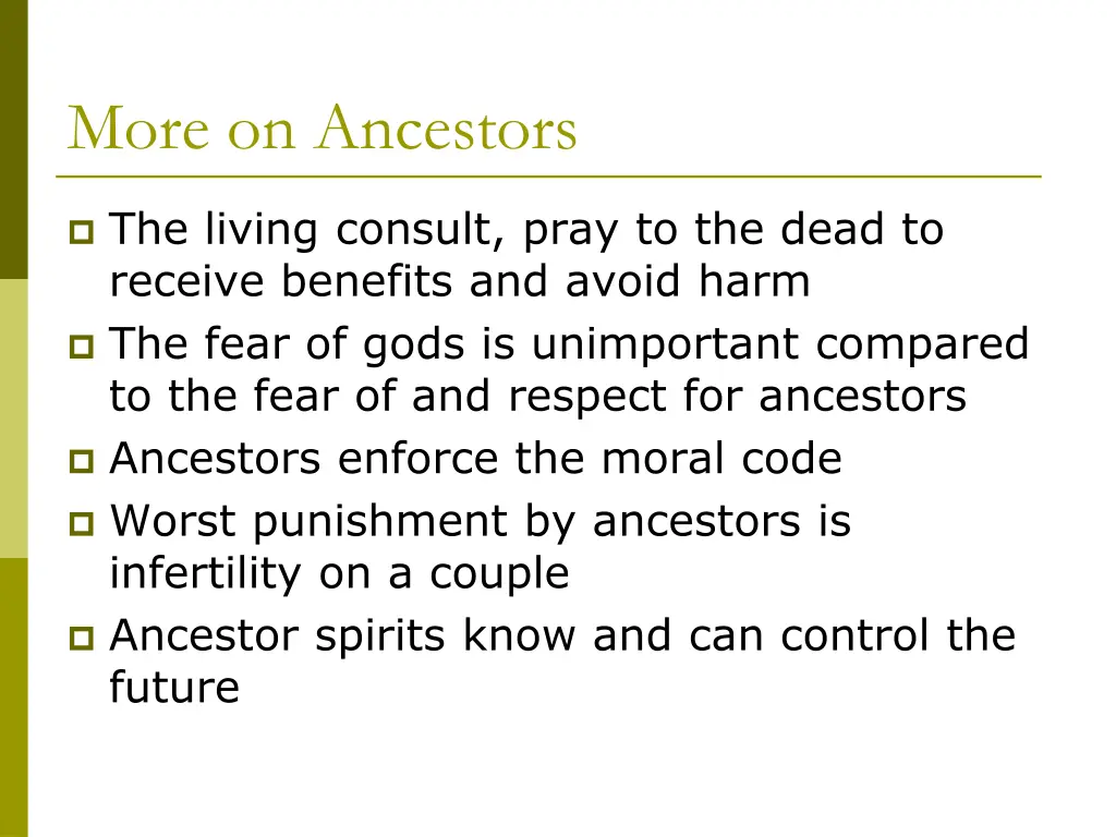 more on ancestors