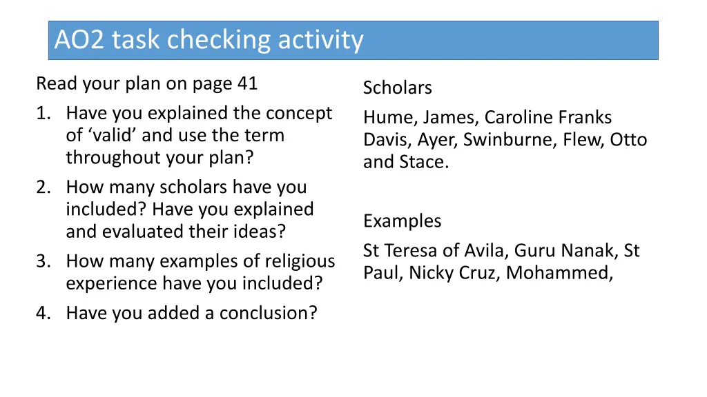 ao2 task checking activity