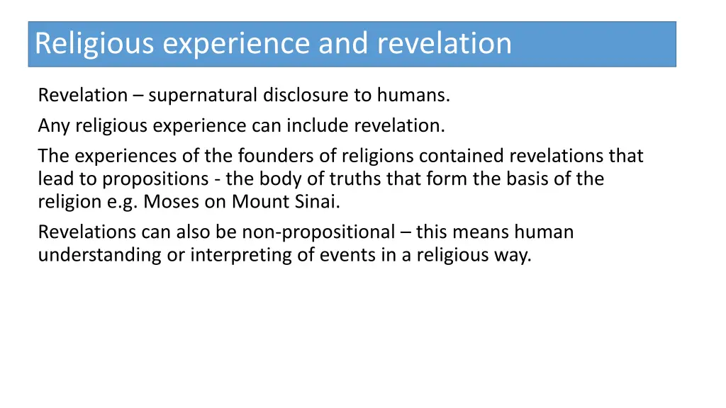 religious experience and revelation