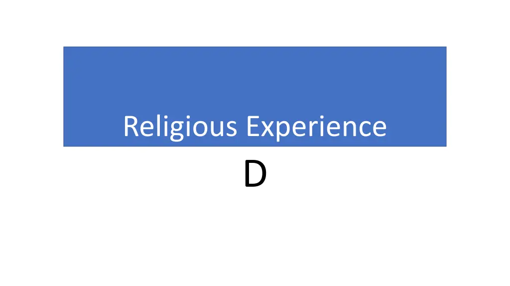 religious experience d