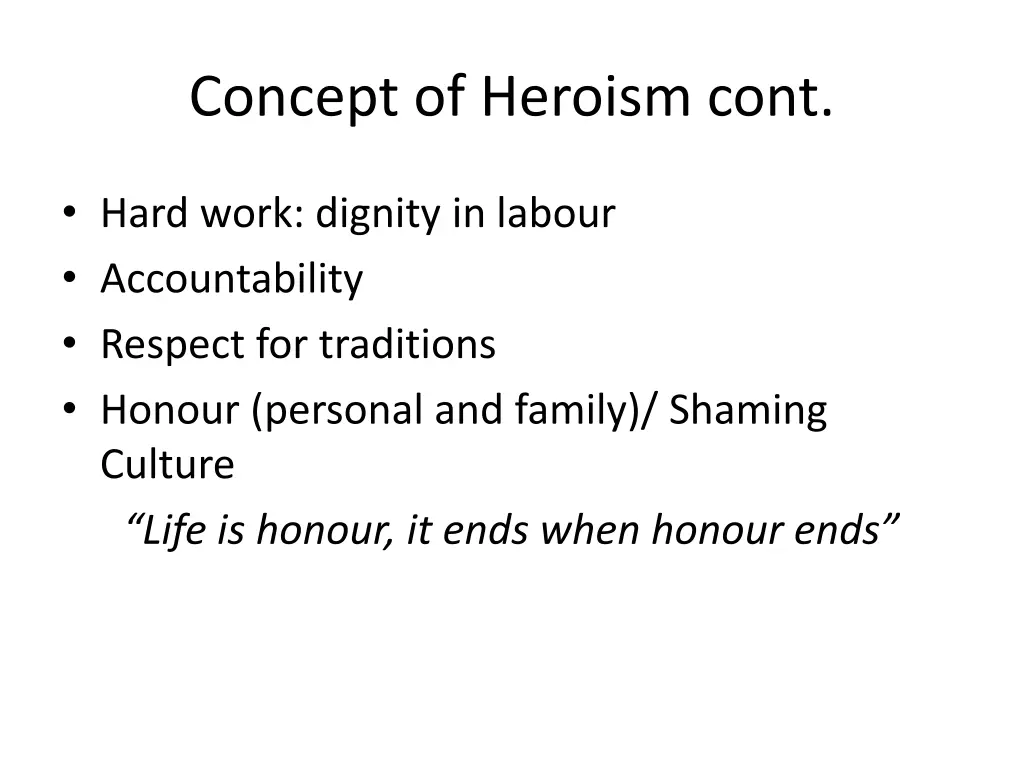 concept of heroism cont