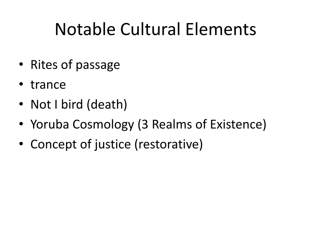 notable cultural elements