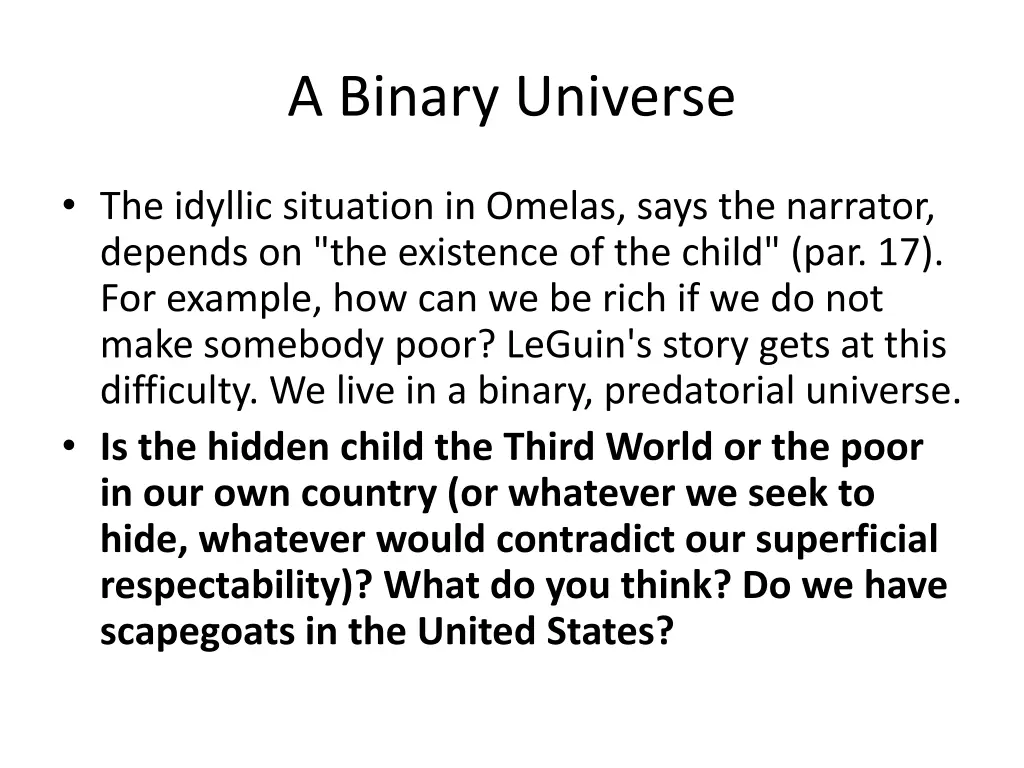 a binary universe