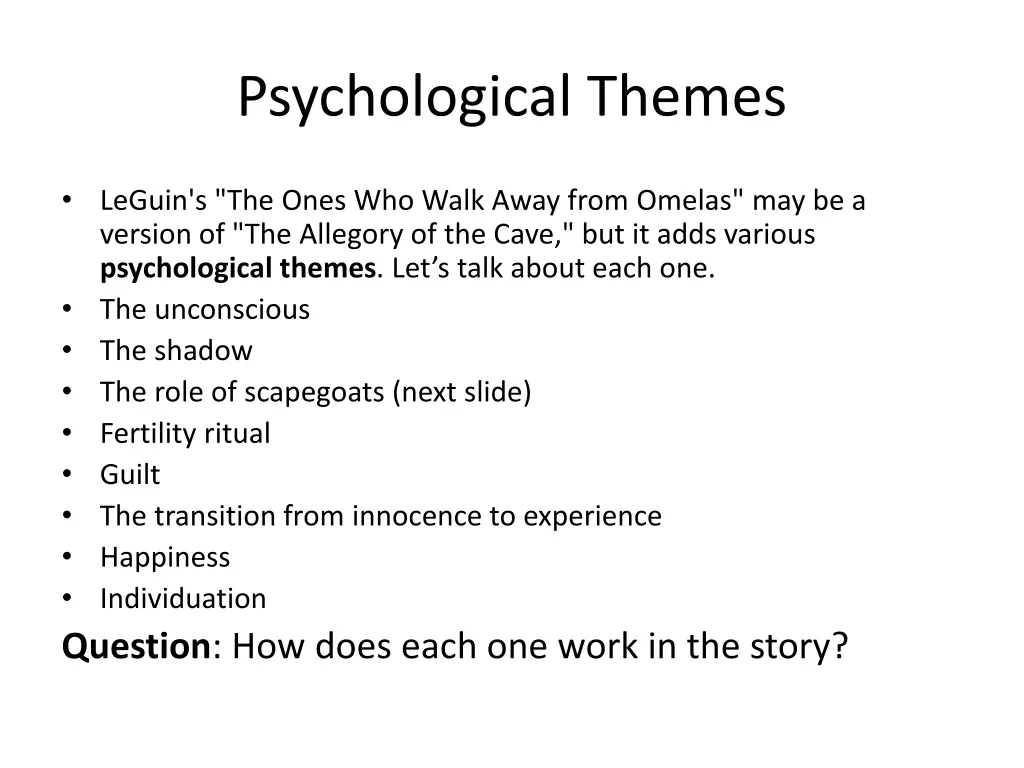 psychological themes