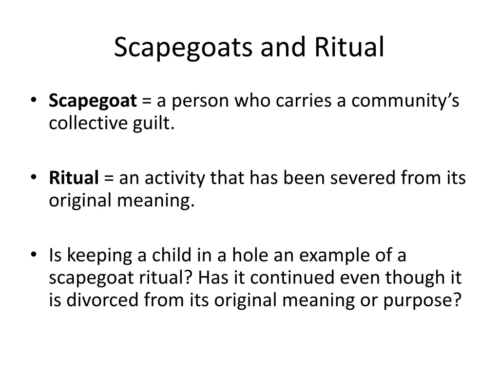 scapegoats and ritual