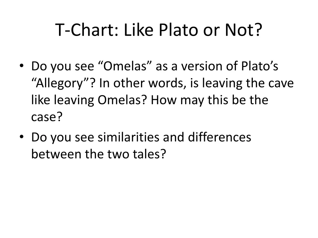 t chart like plato or not