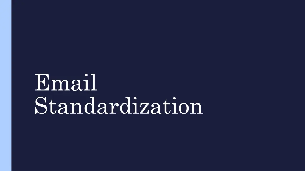 email standardization