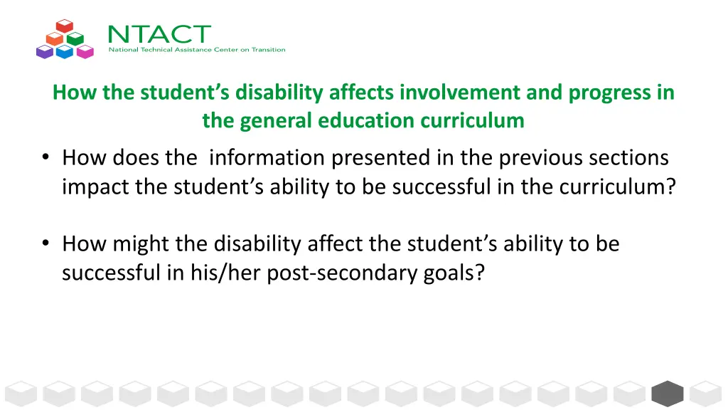 how the student s disability affects involvement