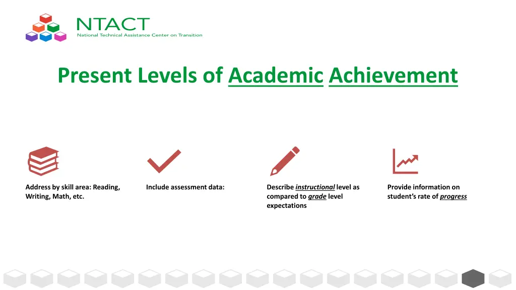 present levels of academic achievement