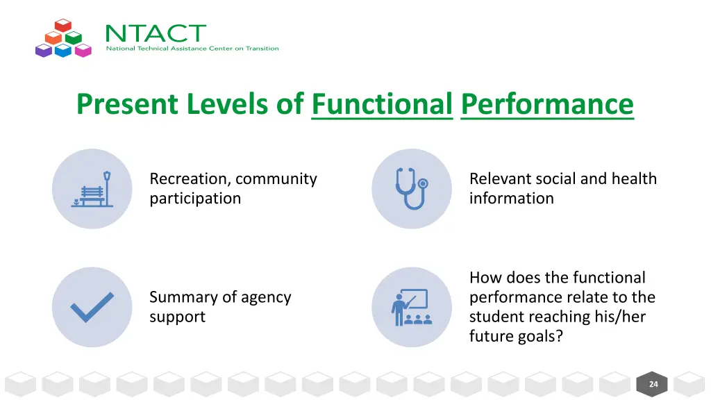 present levels of functional performance