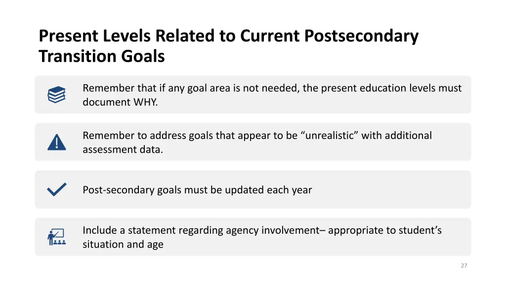 present levels related to current postsecondary 1