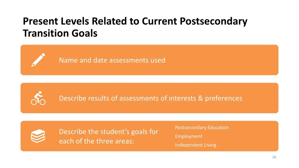 present levels related to current postsecondary