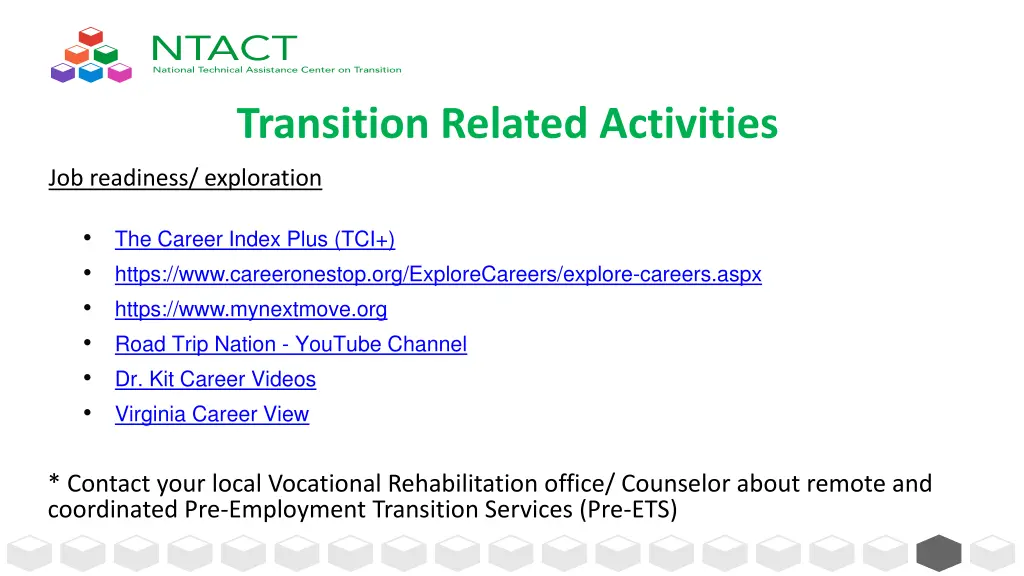 transition related activities 1