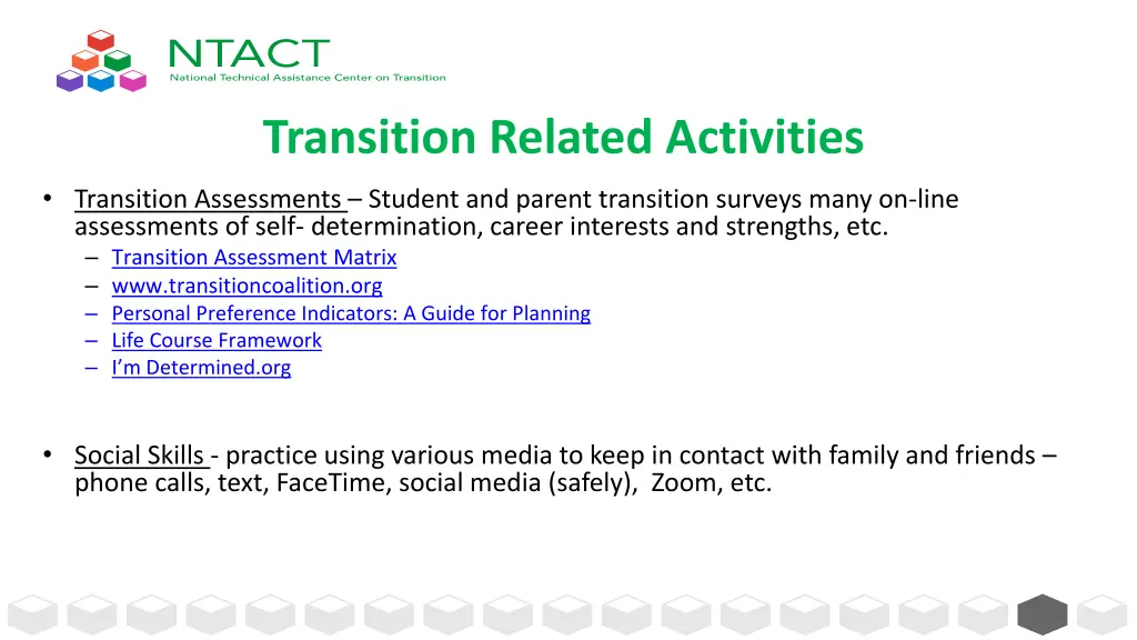 transition related activities 2