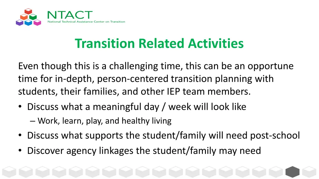 transition related activities 3