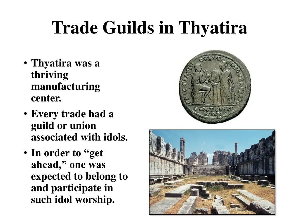 trade guilds in thyatira