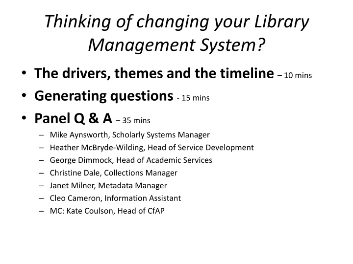 thinking of changing your library management