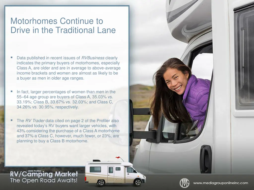 motorhomes continue to drive in the traditional