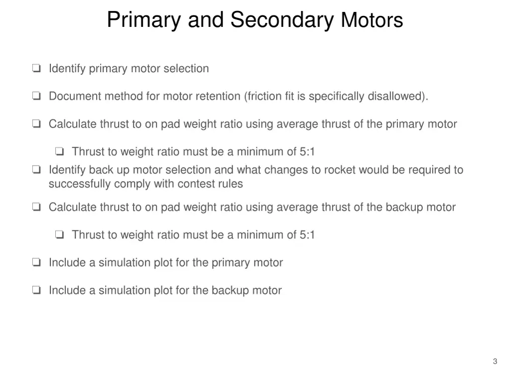 primary and secondary motors