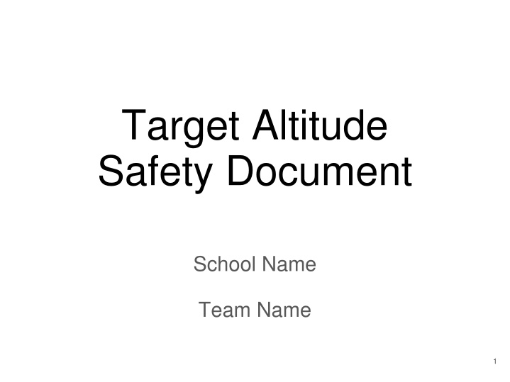 target altitude safety document