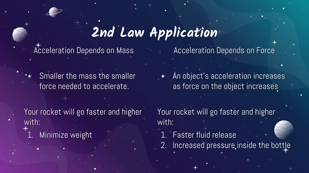 2nd law application acceleration depends on mass