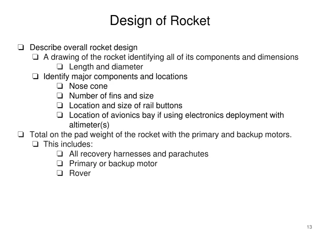 design of rocket