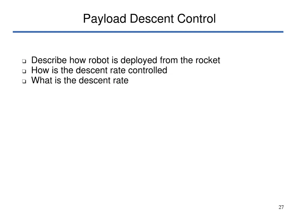 payload descent control