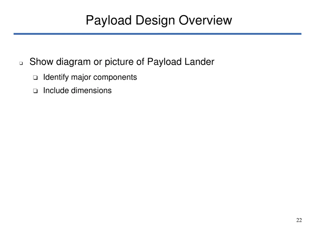 payload design overview