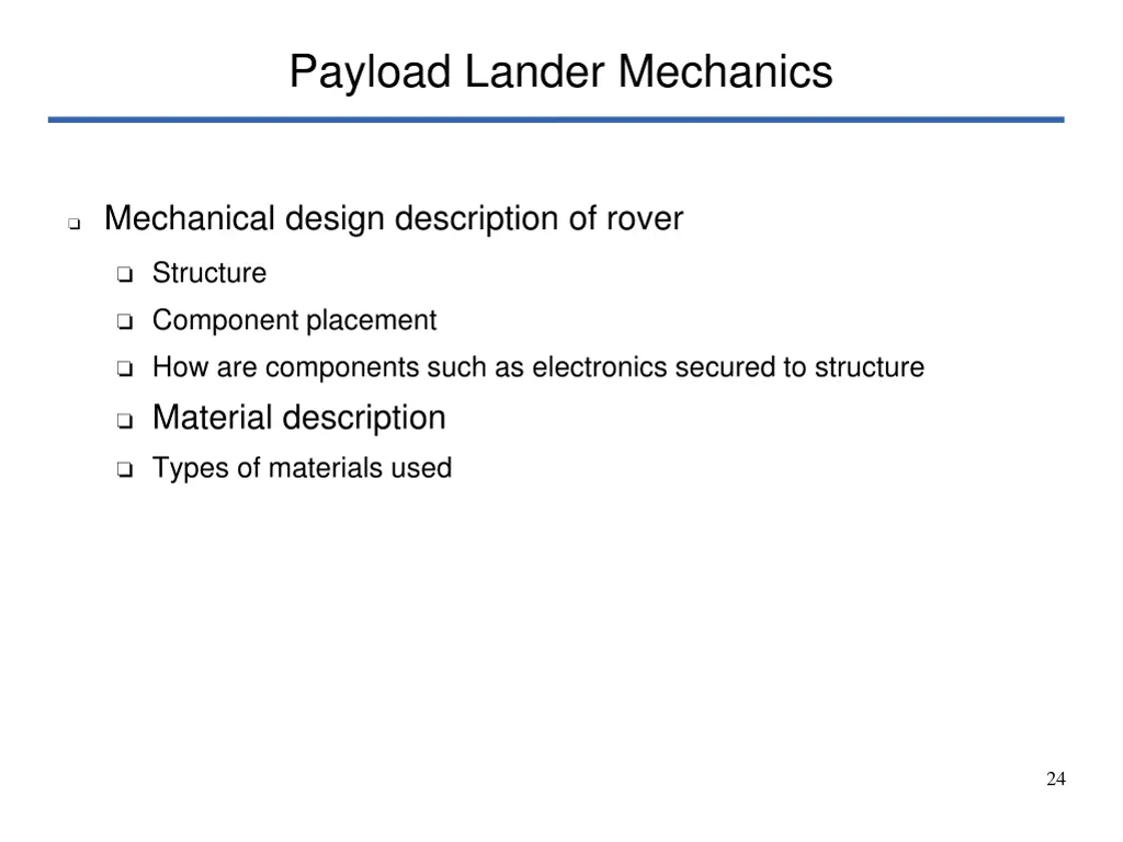 payload lander mechanics