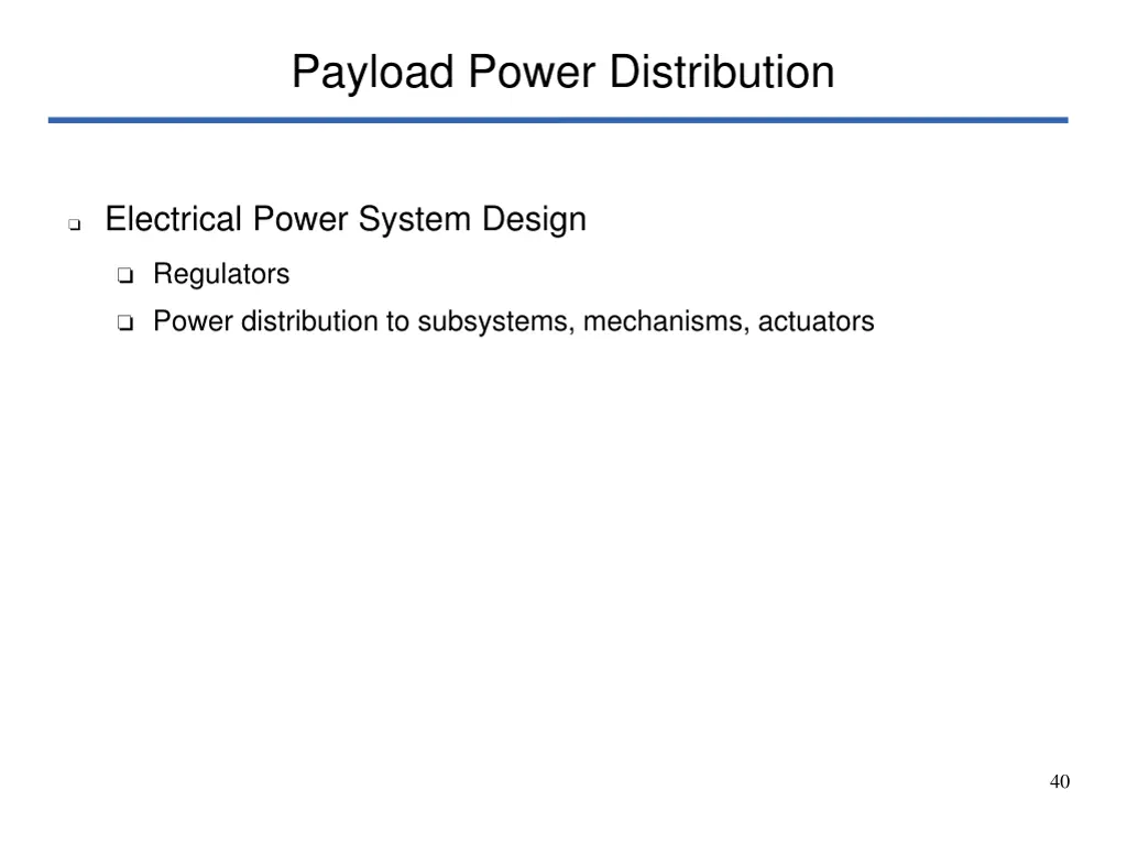 payload power distribution