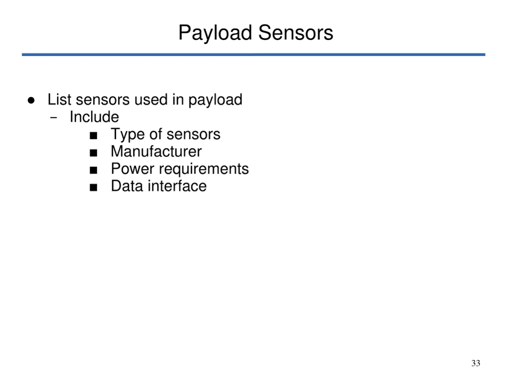 payload sensors