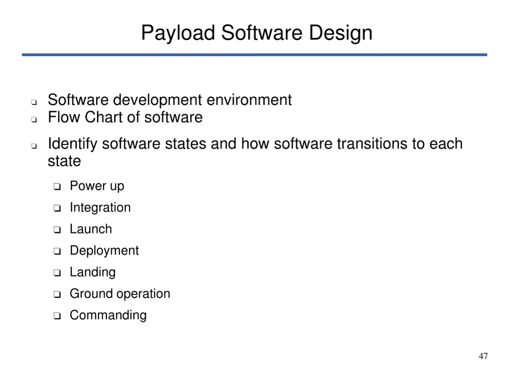 payload software design