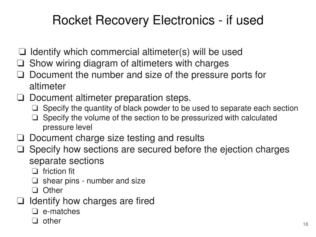 rocket recovery electronics if used