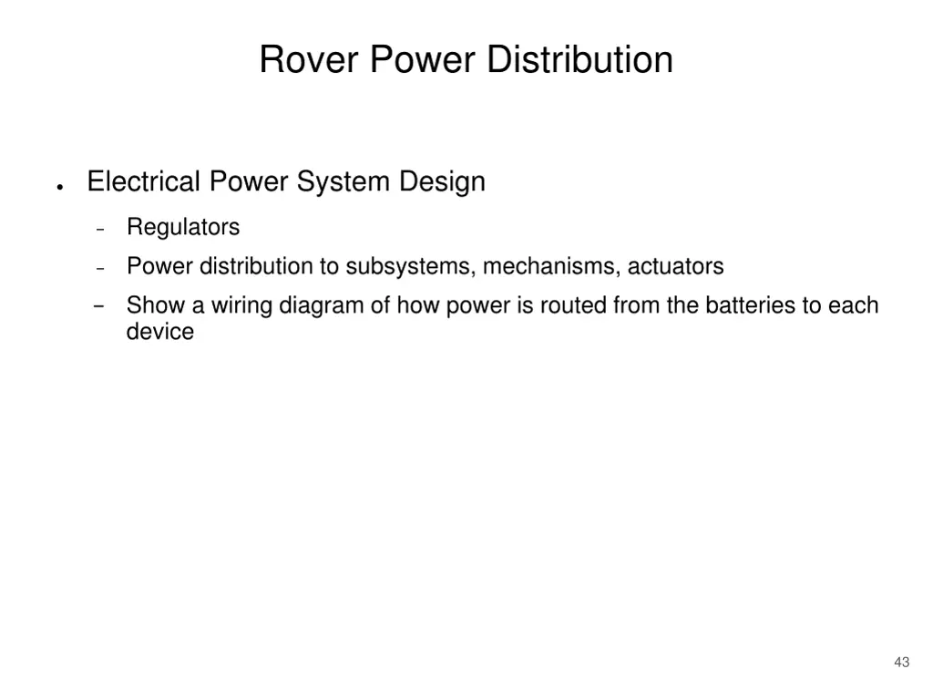 rover power distribution