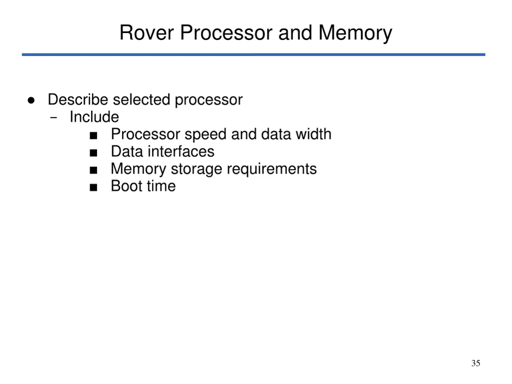 rover processor and memory