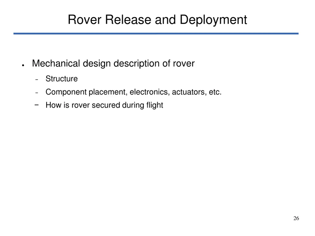 rover release and deployment