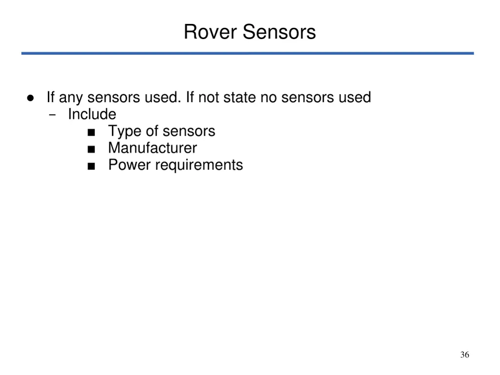 rover sensors