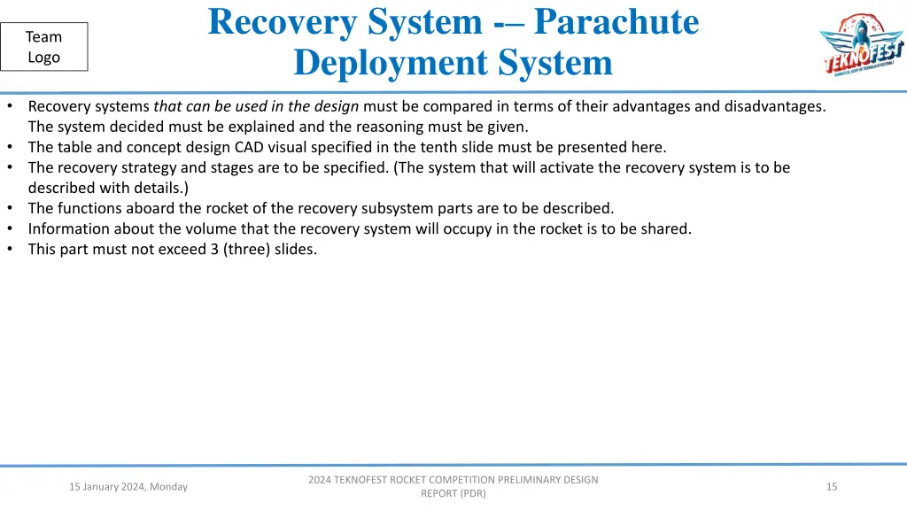 recovery system parachute deployment system