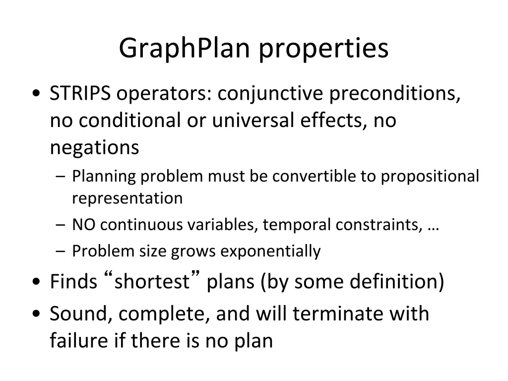 graphplan properties